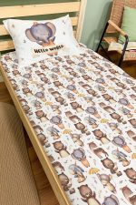 Organik Tek Kişilik Lastikli Çarşaf Seti - Sevimli Orman Arkadaşım Fil - Görsel 2