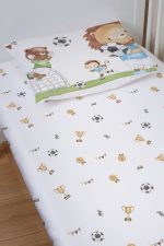 Organik Bebek Boy Lastikli Çarşaf Seti - Şampiyon Minik Aslan - Görsel 2