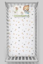 Organik Bebek Boy Lastikli Çarşaf Seti - Şampiyon Minik Aslan - Görsel 3