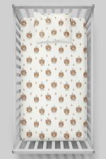 Organik Bebek Boy Lastikli Çarşaf Seti - Sevimli Kış Ayısı - Görsel 3