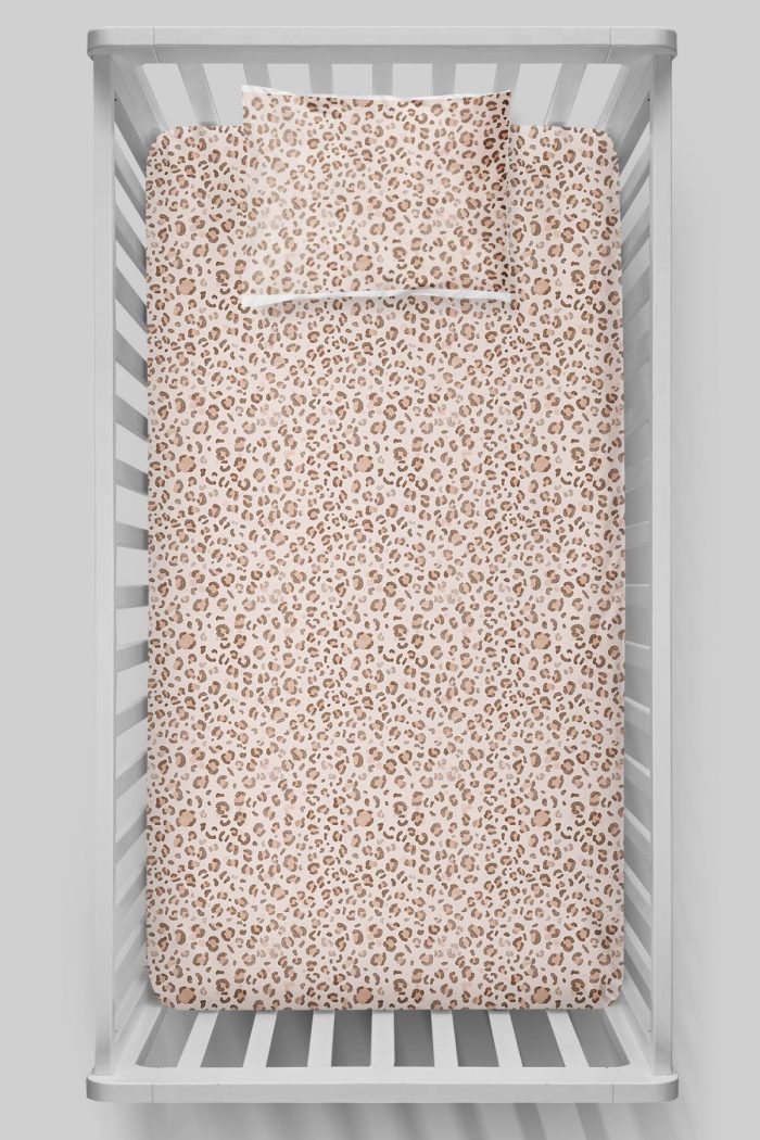 Organik Bebek Boy Lastikli Çarşaf Seti - Leopar Şıklığı - Görsel 3