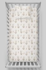 Organik Bebek Boy Lastikli Çarşaf Seti - Papyonlu Tavşan - Görsel 3