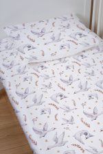 Organik Bebek Boy Lastikli Çarşaf Seti - Kuğu Dansı - Görsel 2