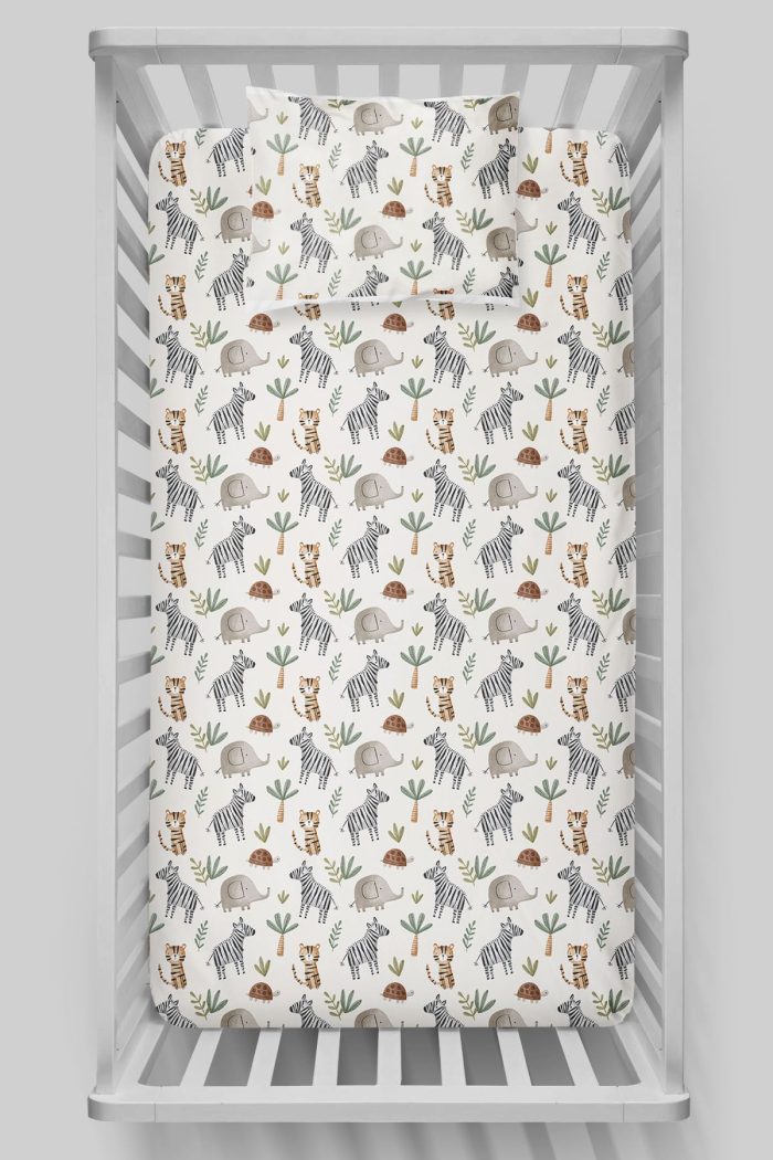 Organik Bebek Boy Lastikli Çarşaf Seti - Doğa Macerası - Görsel 3