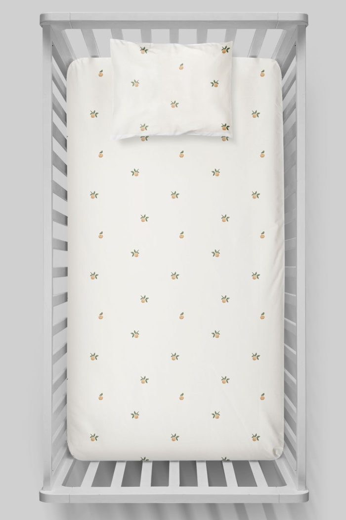 Organik Bebek Boy Lastikli Çarşaf Seti - Minik Limonlar - Görsel 3
