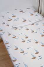 Organik Bebek Boy Lastikli Çarşaf Seti - Yelken Rüyası - Görsel 2