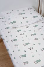 Organik Bebek Boy Lastikli Çarşaf Seti - Şehir Macerası - Görsel 2