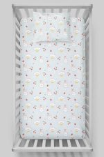Organik Bebek Boy Lastikli Çarşaf Seti - Şirin Tavşanlar - Görsel 3