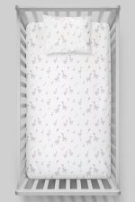 Organik Bebek Boy Lastikli Çarşaf Seti - Huzurlu Kanatlar - Görsel 3