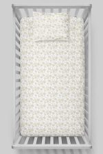 Organik Bebek Boy Lastikli Çarşaf Seti - Çiçek Bahçesi - Görsel 3