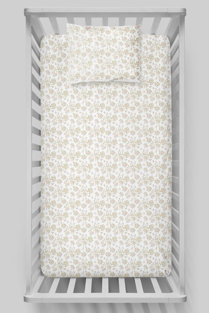 Organik Bebek Boy Lastikli Çarşaf Seti - Çiçek Bahçesi - Görsel 3