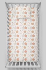 Organik Bebek Boy Lastikli Çarşaf Seti - Minik Tatlı Meyveler - Görsel 3