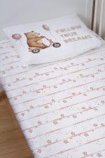 Organik Bebek Boy Lastikli Çarşaf Seti - Minik Gezgin - Görsel 2