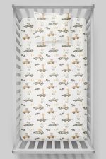 Organik Bebek Boy Lastikli Çarşaf Seti - Minik Yarışçılar - Görsel 3