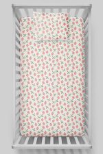 Organik Bebek Boy Lastikli Çarşaf Seti - Tatlı Çilek Bahçesi - Görsel 3