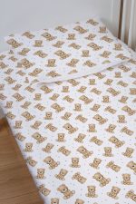 Organik Bebek Boy Lastikli Çarşaf Seti - Tatlı Ayıcık - Görsel 2