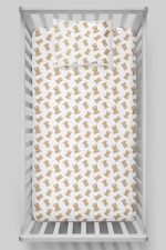 Organik Bebek Boy Lastikli Çarşaf Seti - Tatlı Ayıcık - Görsel 3