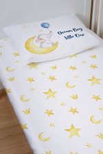 Organik Bebek Boy Lastikli Çarşaf Seti - Sevimli Ay fısıltısı - Görsel 2