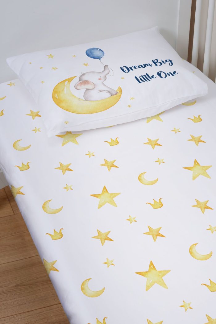 Organik Bebek Boy Lastikli Çarşaf Seti - Sevimli Ay fısıltısı - Görsel 2