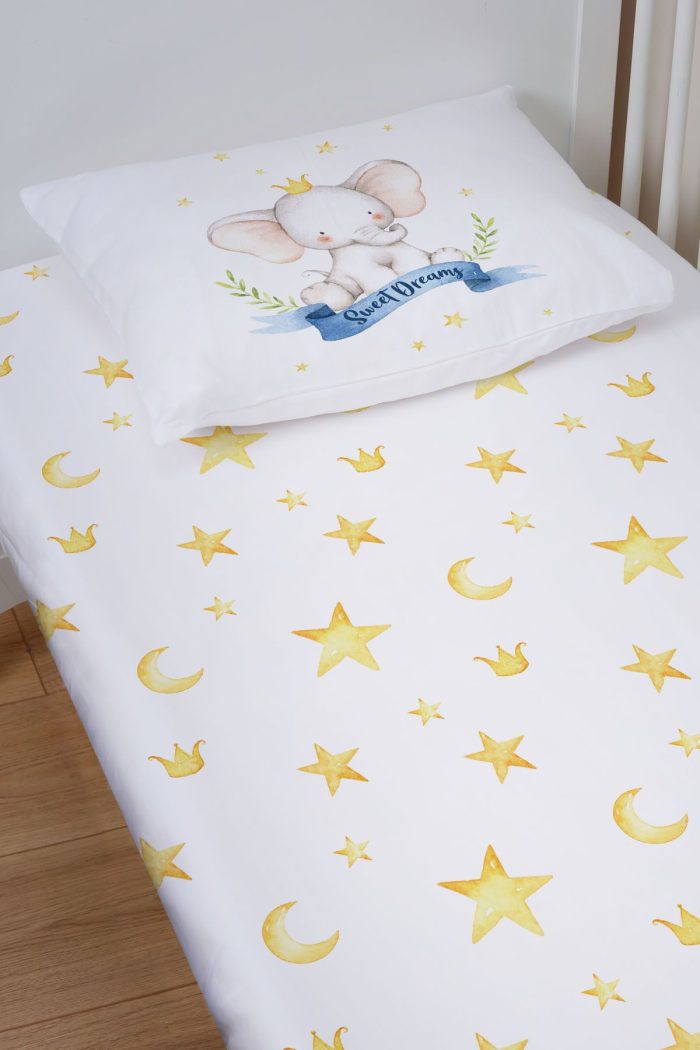 Organik Bebek Boy Lastikli Çarşaf Seti - Kraliyet Düşleri - Görsel 2