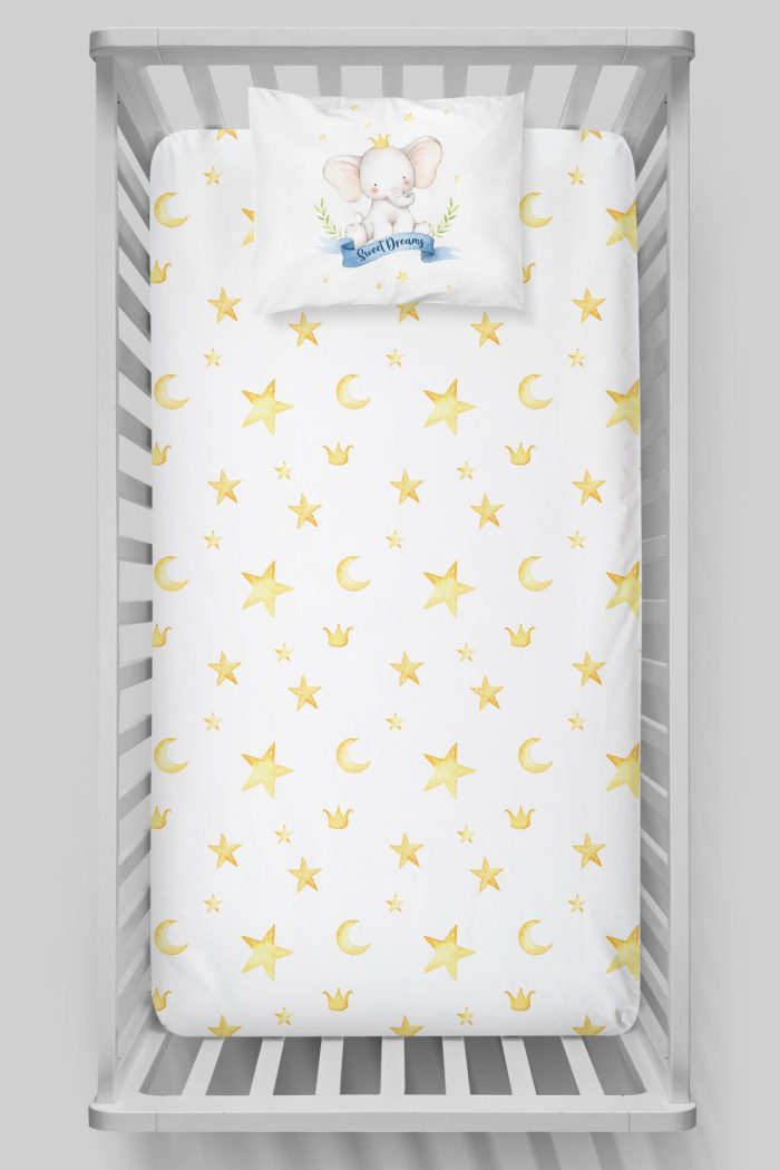 Organik Bebek Boy Lastikli Çarşaf Seti - Kraliyet Düşleri - Görsel 3