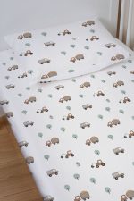 Organik Bebek Boy Lastikli Çarşaf Seti - Küçük Mühendis Rüyası - Görsel 2