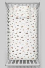 Organik Bebek Boy Lastikli Çarşaf Seti - Küçük Mühendis Rüyası - Görsel 3