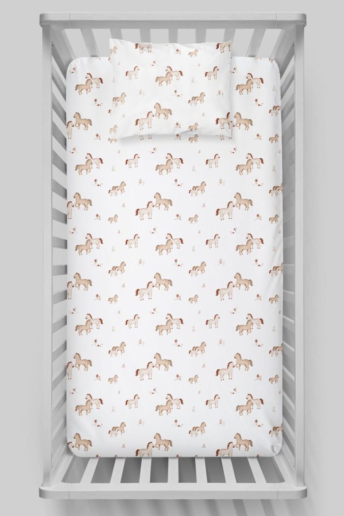 Organik Bebek Boy Lastikli Çarşaf Seti - Minik Tay - Görsel 3