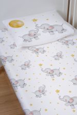 Organik Bebek Boy Lastikli Çarşaf Seti - Hayalperest Fil - Görsel 2