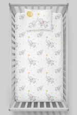 Organik Bebek Boy Lastikli Çarşaf Seti - Hayalperest Fil - Görsel 3