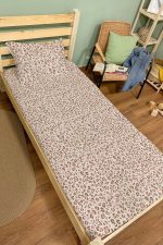 Organik Tek Kişilik Lastikli Çarşaf Seti - Leopar Şıklığı