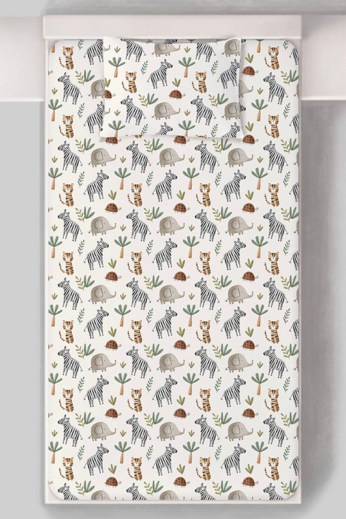 Organik Tek Kişilik Lastikli Çarşaf Seti - Doğa Macerası - Görsel 3