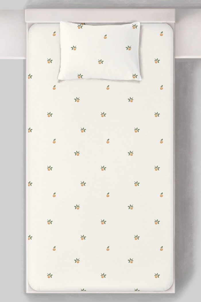 Organik Tek Kişilik Lastikli Çarşaf Seti - Minik Limonlar - Görsel 3
