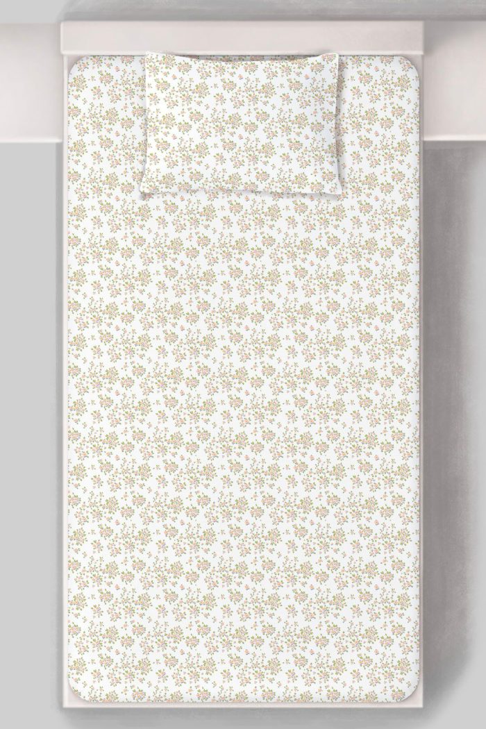 Organik Tek Kişilik Lastikli Çarşaf Seti - Çiçek Bahçesi - Görsel 3