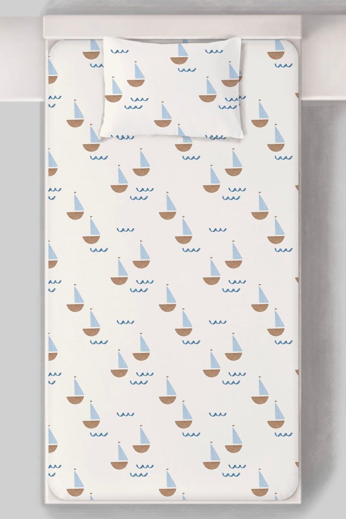 Organik Tek Kişilik Lastikli Çarşaf Seti - Yelken Rüyası - Görsel 3