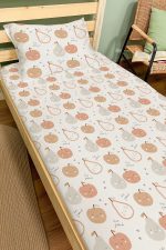 Organik Tek Kişilik Lastikli Çarşaf Seti - Minik Tatlı Meyveler - Görsel 2