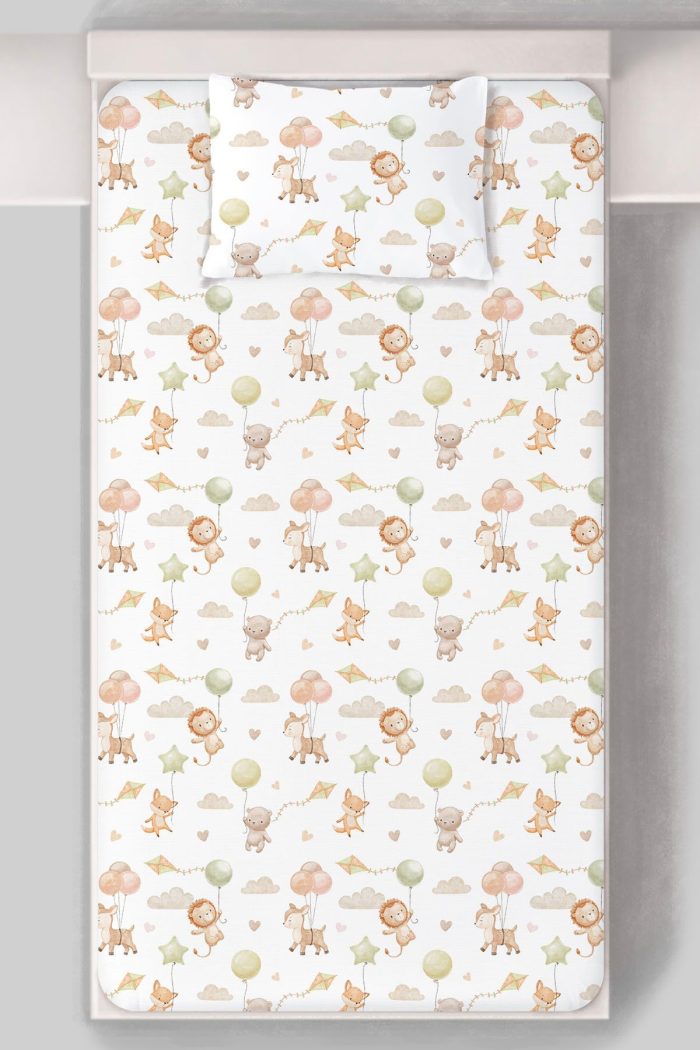 Organik Tek Kişilik Lastikli Çarşaf Seti - Küçük Kaşifler - Görsel 3