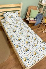 Organik Tek Kişilik Lastikli Çarşaf Seti - Hareketli Tekerlekler