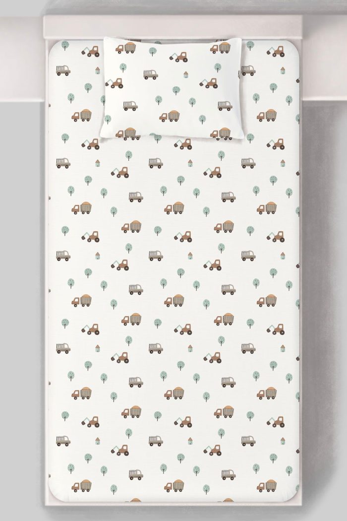 Organik Tek Kişilik Lastikli Çarşaf Seti - Küçük Mühendis Rüyası - Görsel 3