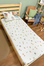 Organik Tek Kişilik Lastikli Çarşaf Seti - Şampiyon Minik Aslan