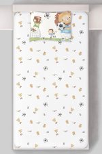 Organik Tek Kişilik Lastikli Çarşaf Seti - Şampiyon Minik Aslan - Görsel 3