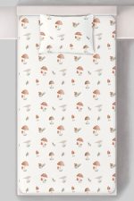 Organik Tek Kişilik Lastikli Çarşaf Seti - Doğal Mantarlar - Görsel 3