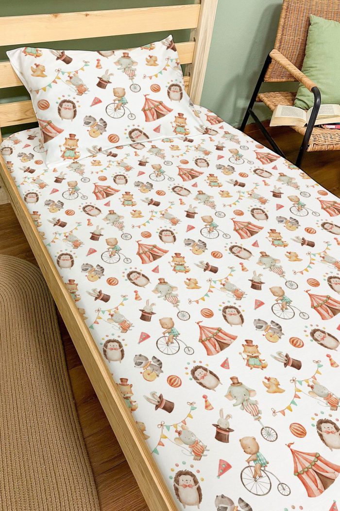 Organik Tek Kişilik Lastikli Çarşaf Seti - Sihirli Minik Akrobasi - Görsel 2