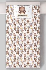 Organik Tek Kişilik Lastikli Çarşaf Seti - Minik Dostum Ayıcık - Görsel 3