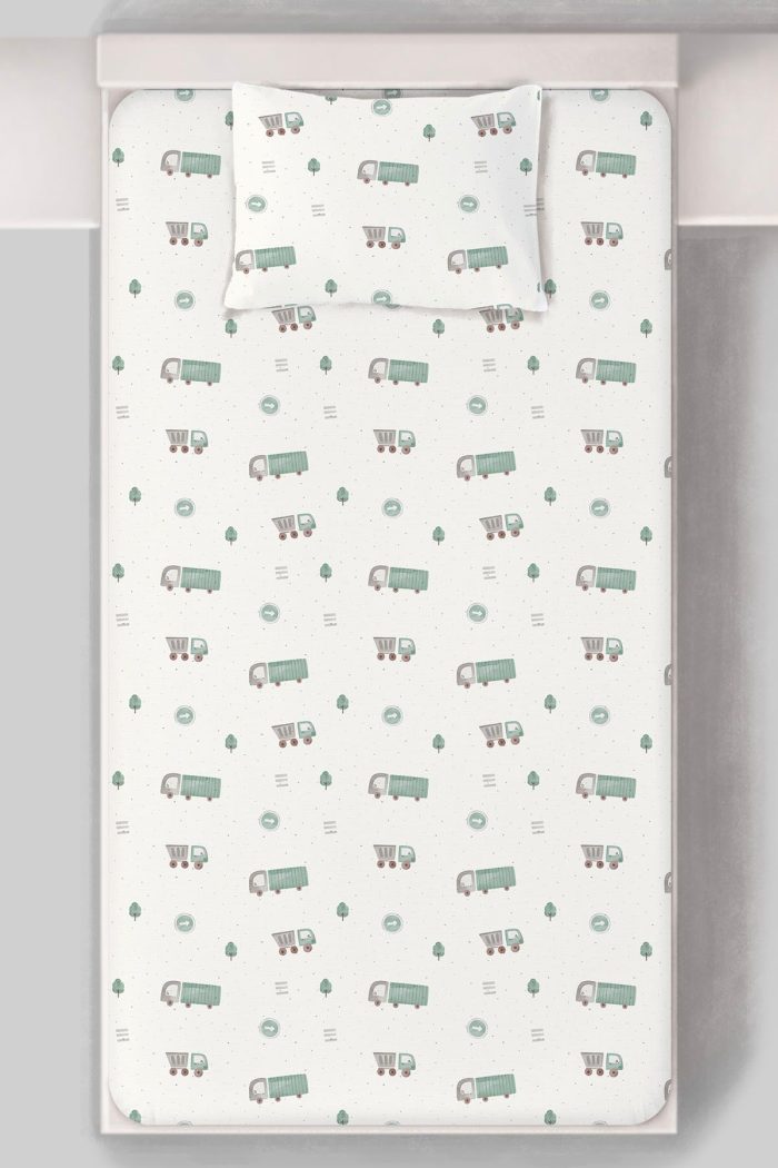 Organik Tek Kişilik Lastikli Çarşaf Seti - Şehir Macerası - Görsel 3