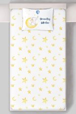 Organik Tek Kişilik Lastikli Çarşaf Seti - Sevimli Ay Fısıltısı - Görsel 3