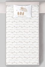 Organik Tek Kişilik Lastikli Çarşaf Seti - Mışıl Mışıl Kuzucuk - Görsel 3