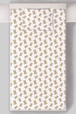 Organik Tek Kişilik Lastikli Çarşaf Seti - Tatlı Ayıcık - Görsel 3