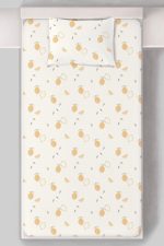 Organik Tek Kişilik Lastikli Çarşaf Seti - Limon Çiçeği - Görsel 3