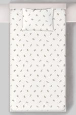 Organik Tek Kişilik Lastikli Çarşaf Seti - Yeşil Zeytin Dalı - Görsel 3